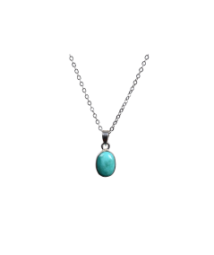 Image d'un pendentif serti argent en turquoise d'arizona