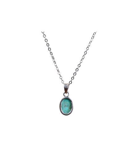 Image d'un pendentif serti argent en turquoise d'arizona