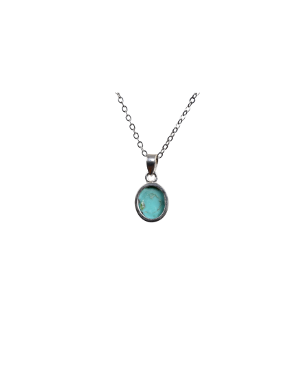 Image d'un pendentif serti argent en turquoise d'arizona