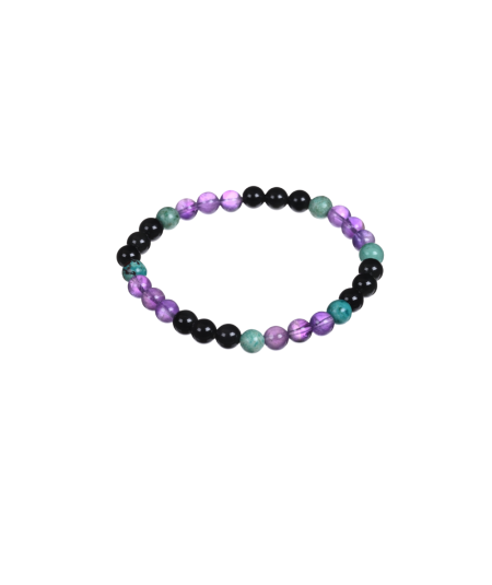 Image d'un bracelet astro scorpion en Obsidienne œil céleste, Améthyste & Turquoise