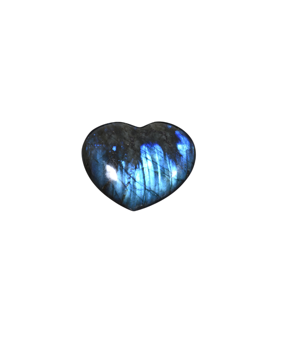 Image d'un coeur à poser en labradorite