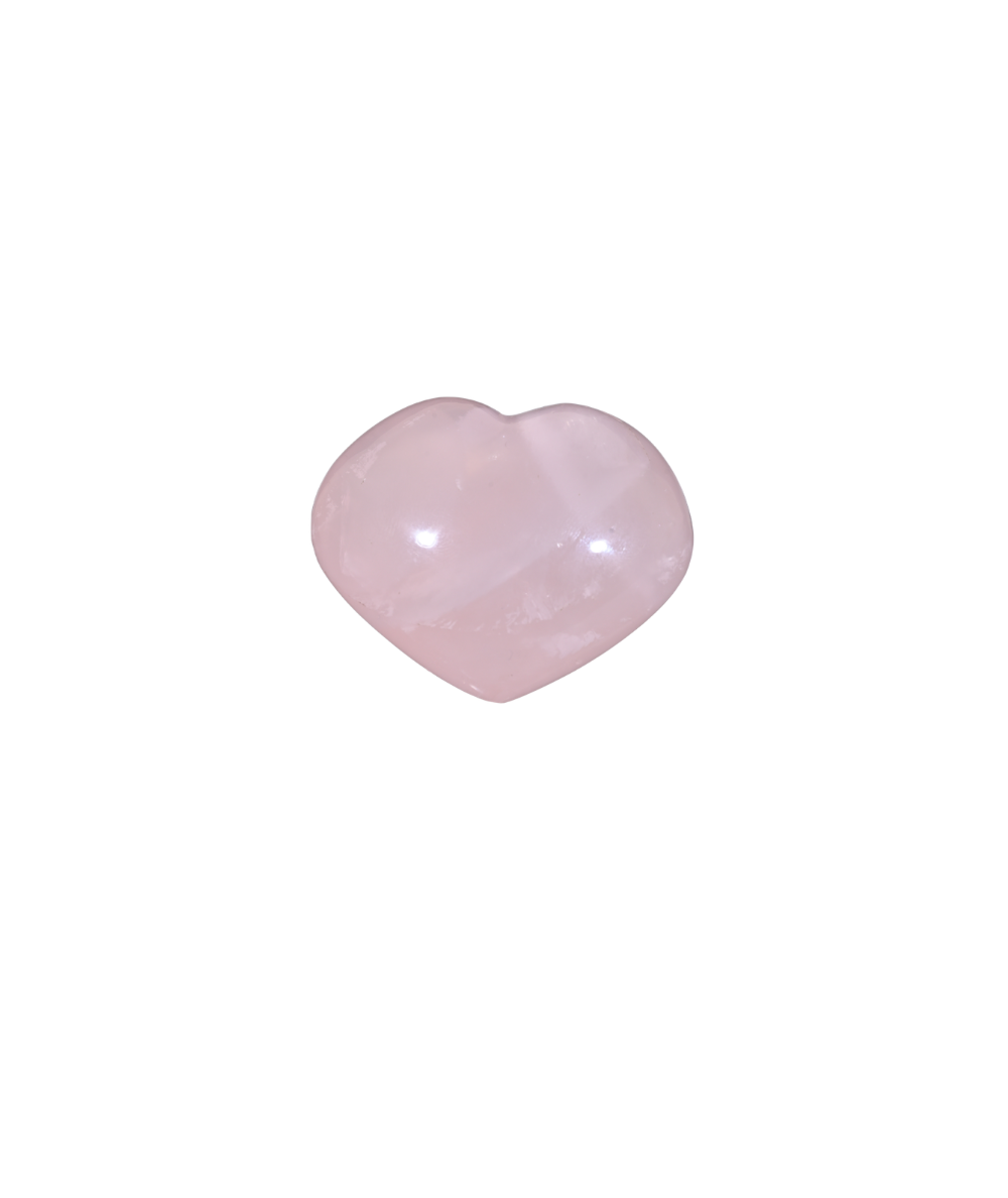 Photo d'un coeur à poser en quartz rose