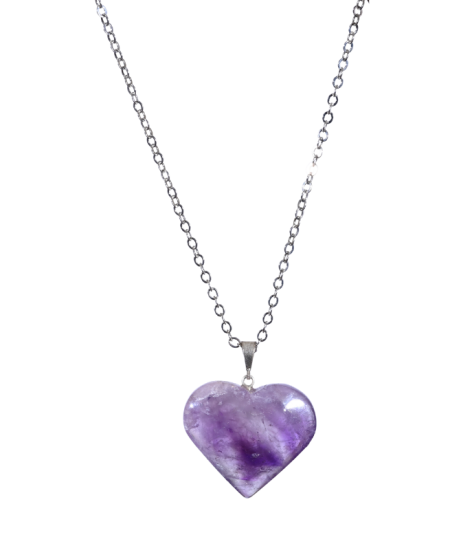 Image d'un pendentif coeur en améthyste