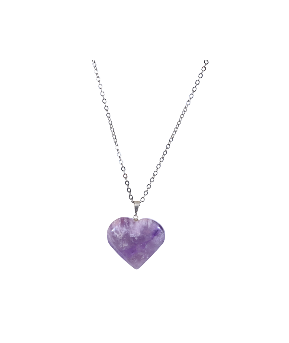 Image d'un pendentif coeur en améthyste