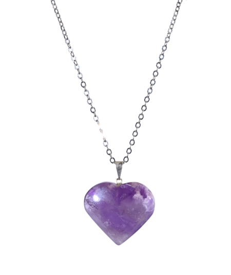 Image d'un pendentif coeur en améthyste