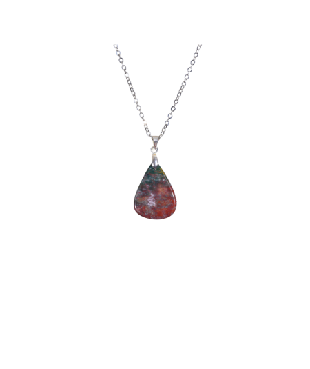 Image d'un pendentif bélière en Héliotrope (Jaspe Sanguin)