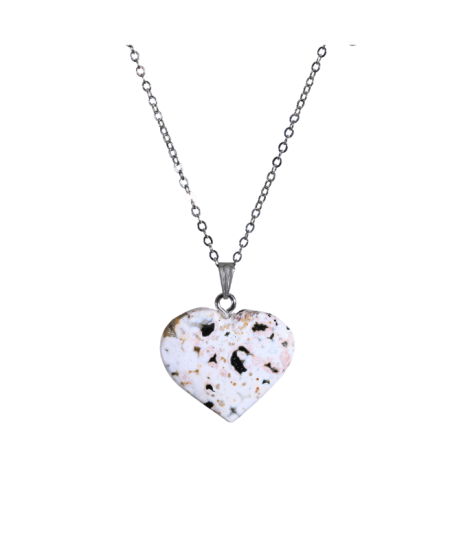 Pendentif Cœur Jaspe Océan | Cristal Forest