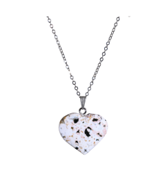 Pendentif Cœur Jaspe Océan | Cristal Forest
