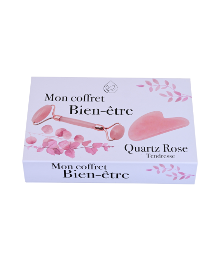 Image d'un coffret bien être tendresse en quartz rose