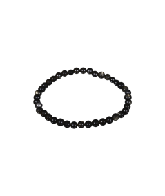 Image d'un bracelet boules en obsidienne dorée