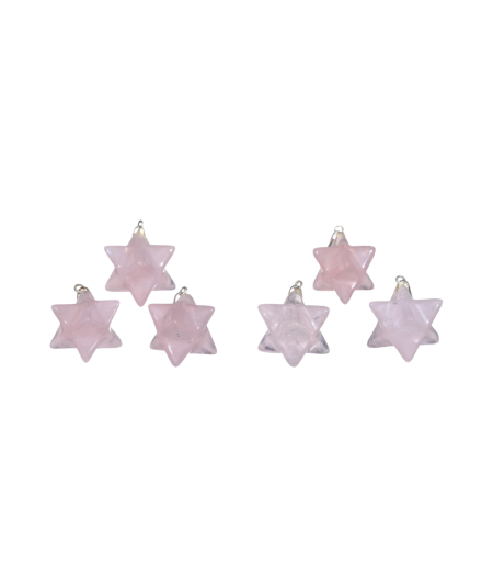 Image de pendentifs merkaba en quartz rose