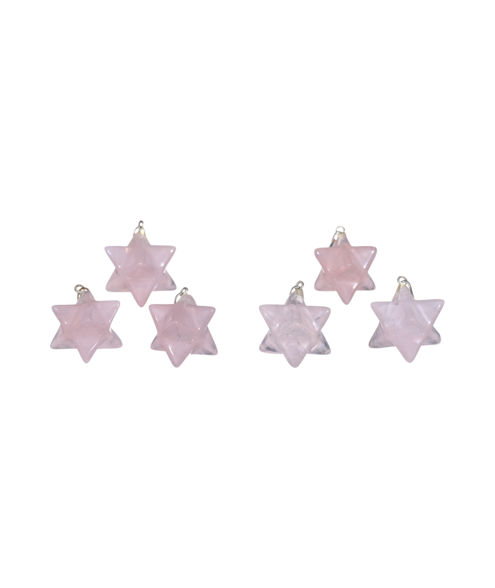 Image de pendentifs merkaba en quartz rose