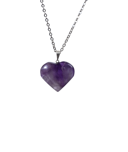 Image d'un pendentif coeur en améthyste