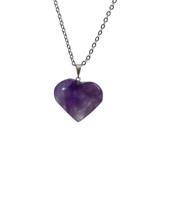 Image d'un pendentif coeur en améthyste