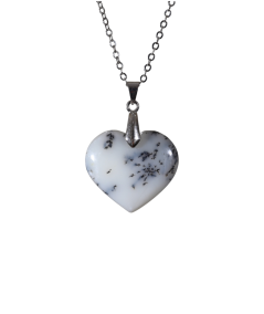 Pendentif cœur agate dendrite | Cristal Forest