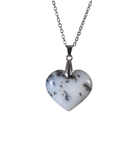 Pendentif cœur agate dendrite | Cristal Forest