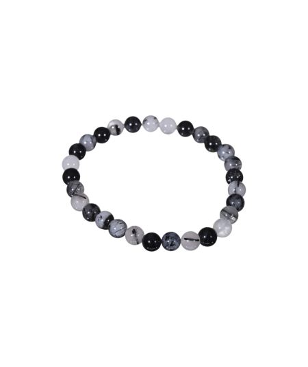 Image de bracelets boules en quartz tourmaline noire