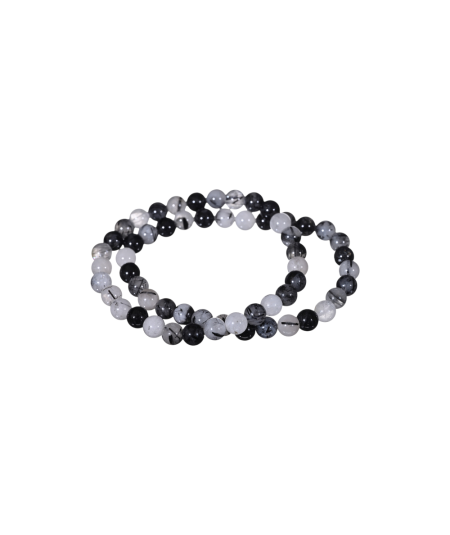 Image de bracelets boules en quartz tourmaline noire