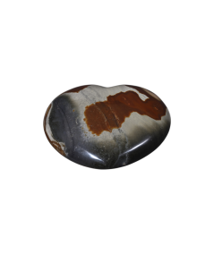 Photo d'un coeur à poser en jaspe polychrome