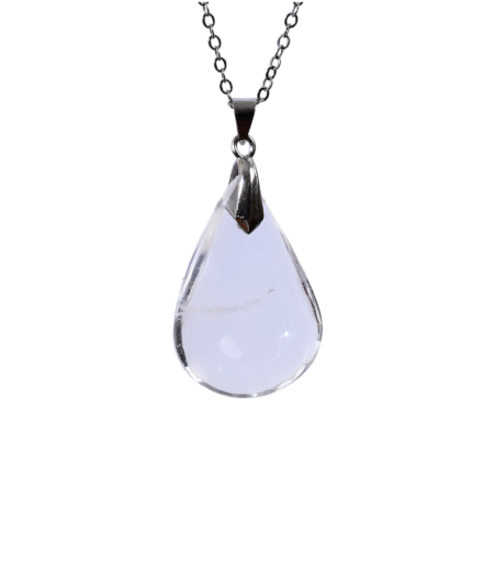 Image d'un pendentif goutte en cristal de roche