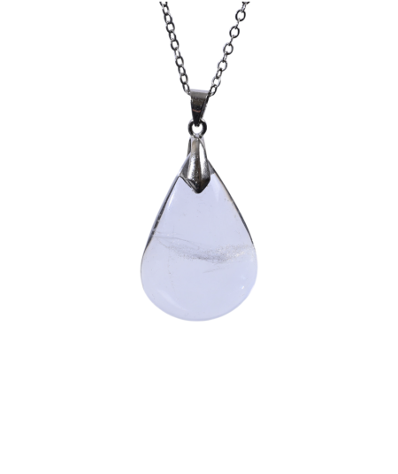 Image d'un pendentif goutte en cristal de roche