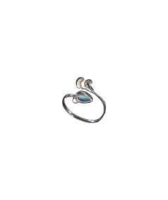 Image d'une bague sertie argent en aigue marine