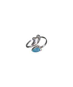 Image d'une bague sertie argent en aigue marine