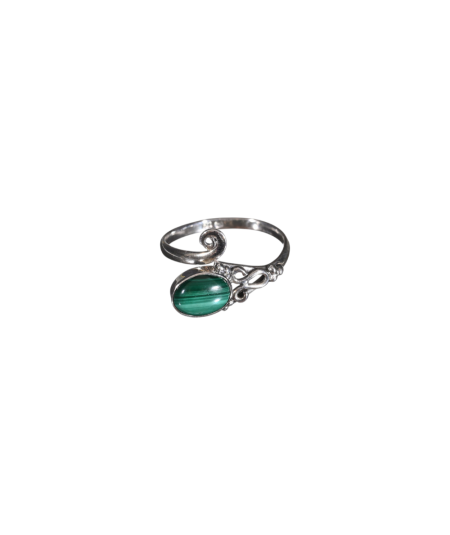 Image d'une bague réglable en malachite