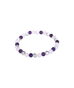 Bracelet améthyste, cristal de roche & quartz rose | Cristal Forest