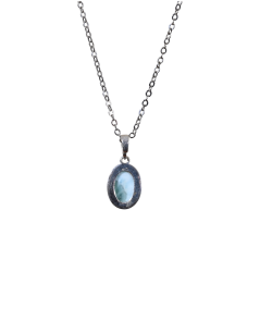 Pendentif serti argent en larimar