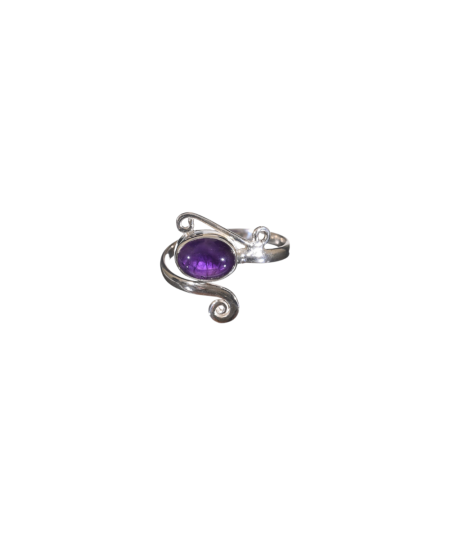 Pendentif serti argent en améthyste