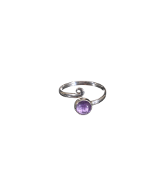 Pendentif serti argent en améthyste