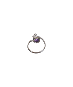 Pendentif serti argent en améthyste