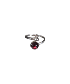 Bague argent réglable en grenat