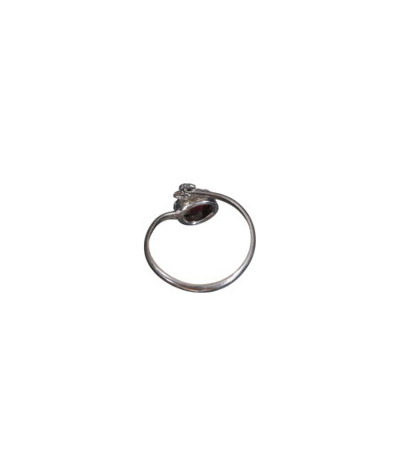 Bague argent réglable en grenat
