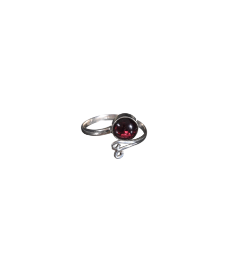 Bague argent réglable en grenat