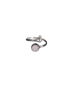 bague sertie argent en pierre de lune blanche