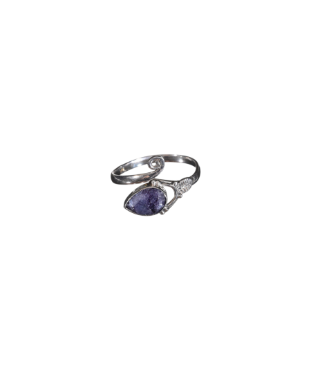 Bague serti argent en tanzanite