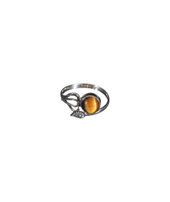 Bague sertie argent en oeil de tigre