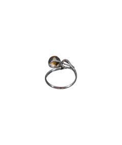 Bague sertie argent en oeil de tigre