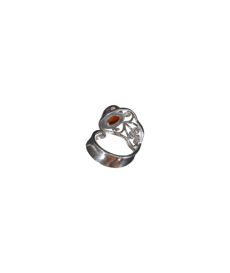 Bague sertie argent en cornaline