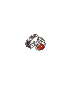Bague sertie argent en cornaline