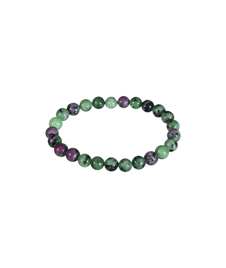 Bracelet boules en rubis zoisite