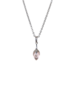 Pendentif serti argent en quartz rose