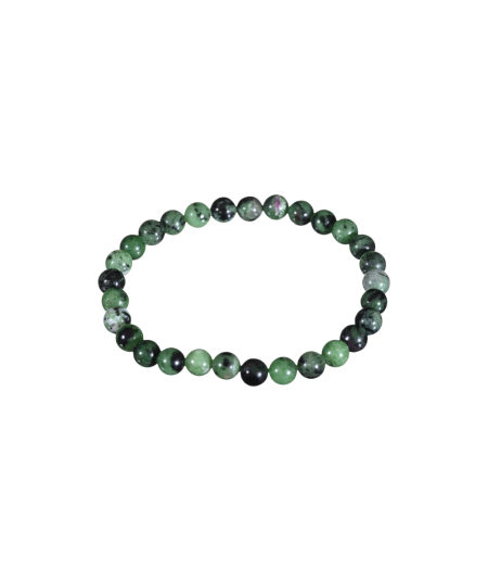 Bracelet boules en rubis zoisite