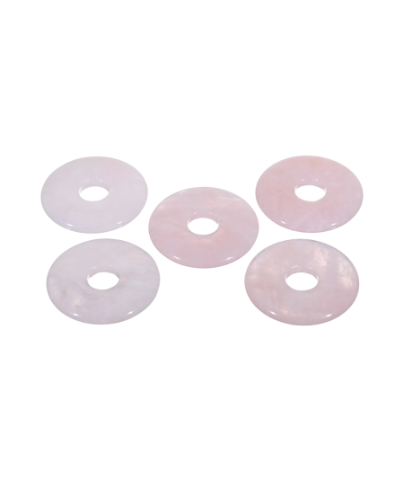 Pendentifs donut en quartz rose