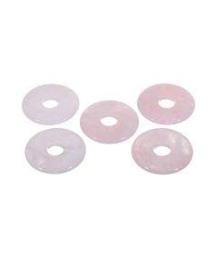 Pendentifs donut en quartz rose