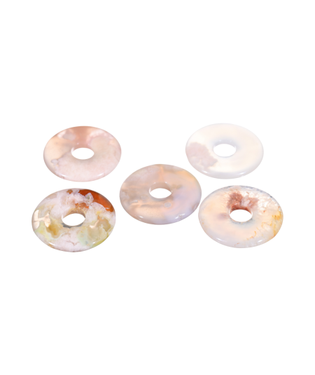 Pendentifs donut en agate fleur