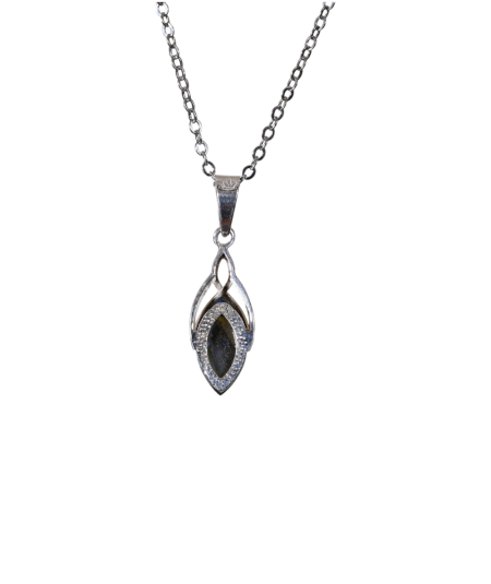 Pendentif serti argent en labradorite