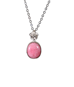 Pendentif serti argent en Rhodochrosite.